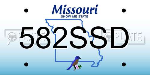 582SSD Missouri License Plate