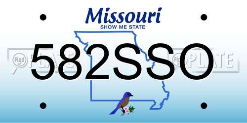 582SSO Missouri License Plate