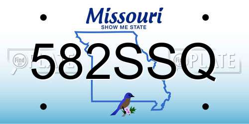 582SSQ Missouri License Plate
