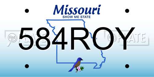 584ROY Missouri License Plate