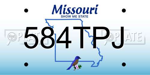 584TPJ Missouri License Plate