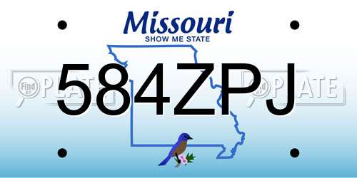 584ZPJ Missouri License Plate