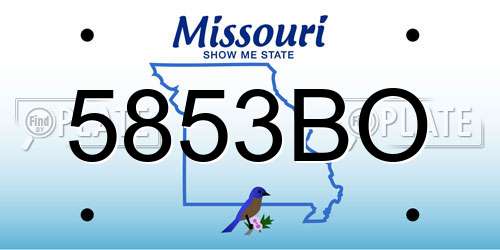 5853BO Missouri License Plate