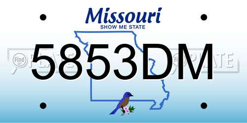 5853DM Missouri License Plate