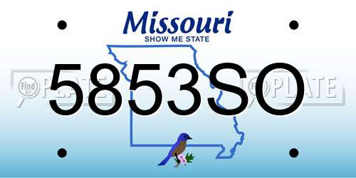 5853SO Missouri License Plate
