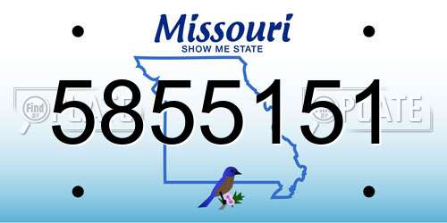 5855151 Missouri License Plate