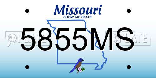 5855MS Missouri License Plate