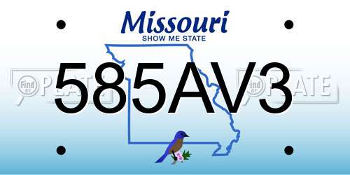 585AV3 Missouri License Plate