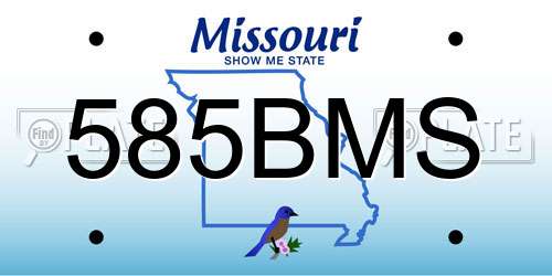 585BMS Missouri License Plate