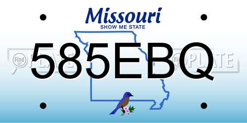 585EBQ Missouri License Plate