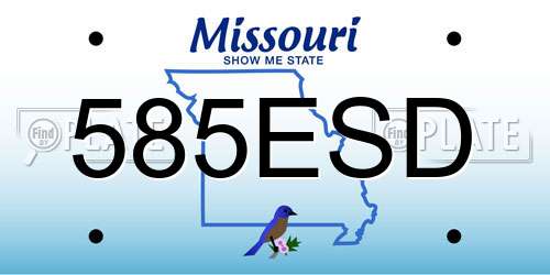 585ESD Missouri License Plate
