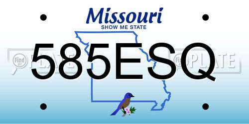 585ESQ Missouri License Plate