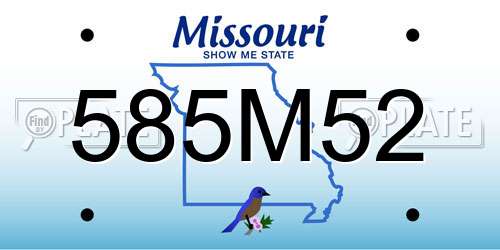 585M52 Missouri License Plate