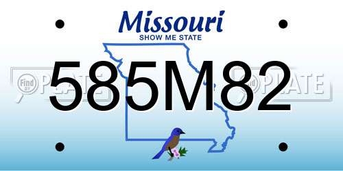 585M82 Missouri License Plate