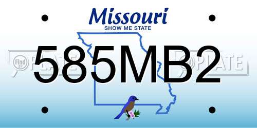 585MB2 Missouri License Plate
