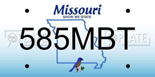 585MBT Missouri License Plate