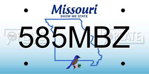 585MBZ Missouri License Plate