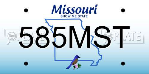 585MST Missouri License Plate