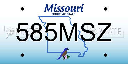 585MSZ Missouri License Plate