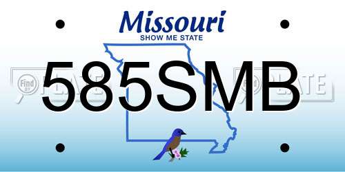 585SMB Missouri License Plate