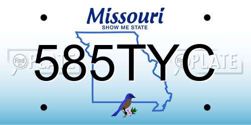 585TYC Missouri License Plate