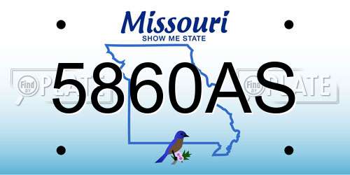 5860AS Missouri License Plate