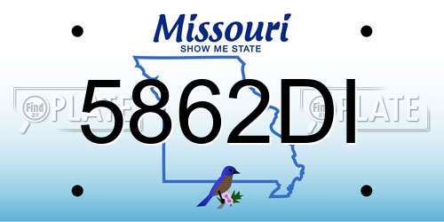 5862DI Missouri License Plate
