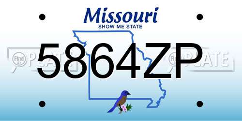 5864ZP Missouri License Plate