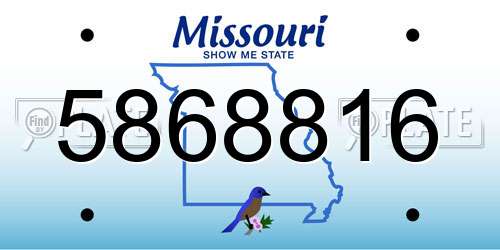 5868816 Missouri License Plate