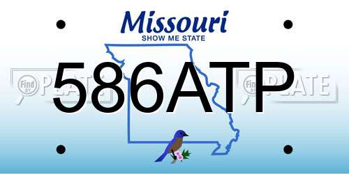 586ATP Missouri License Plate