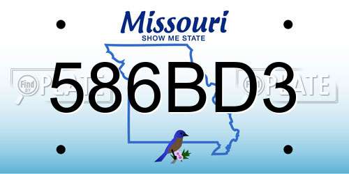 586BD3 Missouri License Plate