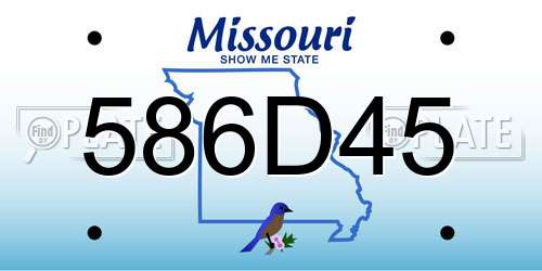 586D45 Missouri License Plate