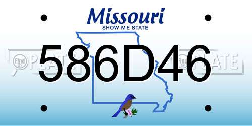 586D46 Missouri License Plate