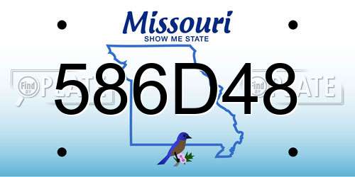 586D48 Missouri License Plate