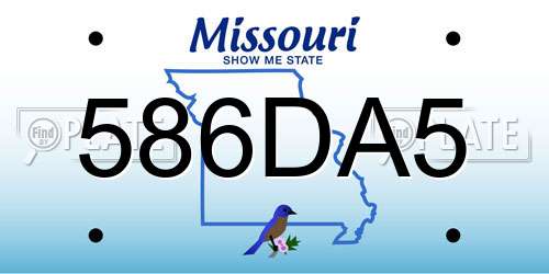 586DA5 Missouri License Plate