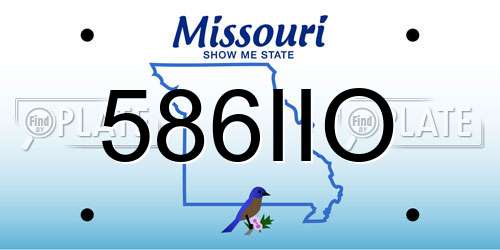 586IIO Missouri License Plate