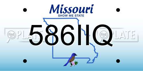586IIQ Missouri License Plate