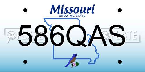 586QAS Missouri License Plate