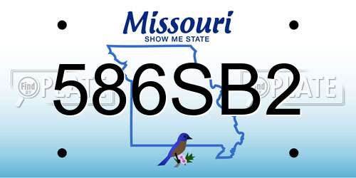 586SB2 Missouri License Plate
