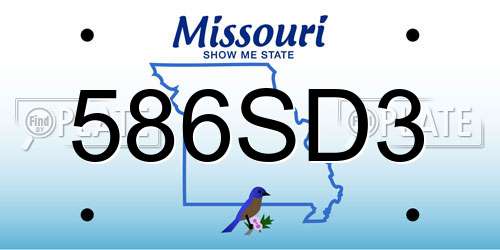 586SD3 Missouri License Plate