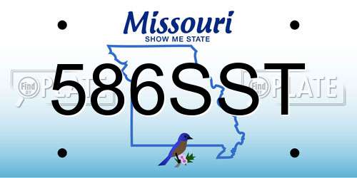 586SST Missouri License Plate