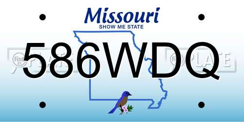 586WDQ Missouri License Plate