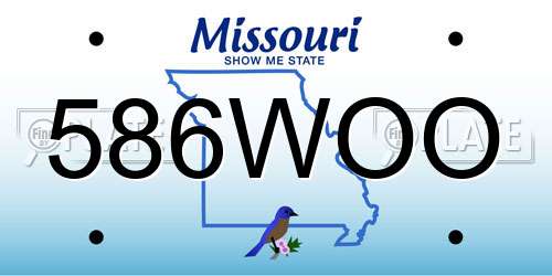 586WOO Missouri License Plate