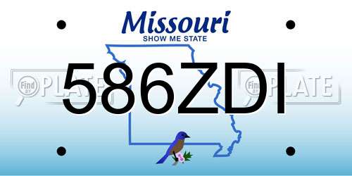 586ZDI Missouri License Plate