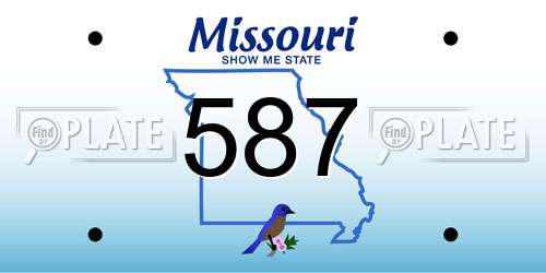 587 Missouri License Plate
