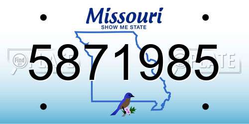 5871985 Missouri License Plate