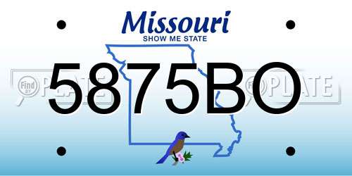 5875BO Missouri License Plate