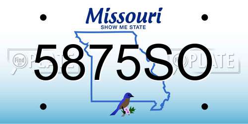 5875SO Missouri License Plate
