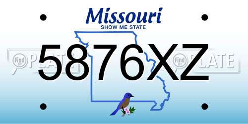 5876XZ Missouri License Plate
