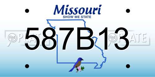587B13 Missouri License Plate